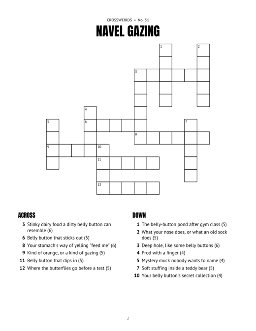 A peek at bonus puzzle No. 51, Navel Gazing